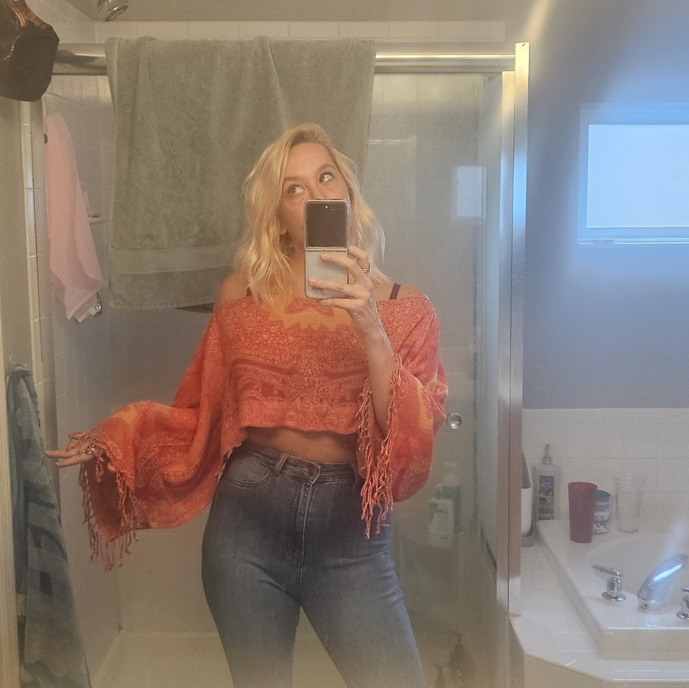 Pashmina Crop Top - Long Sleeve